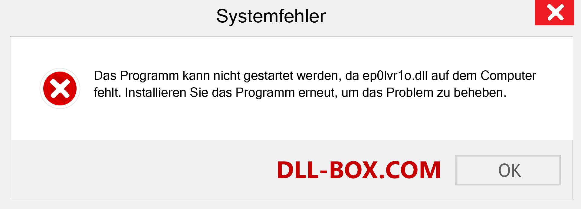 ep0lvr1o.dll-Datei fehlt?. Download für Windows 7, 8, 10 - Fix ep0lvr1o dll Missing Error unter Windows, Fotos, Bildern