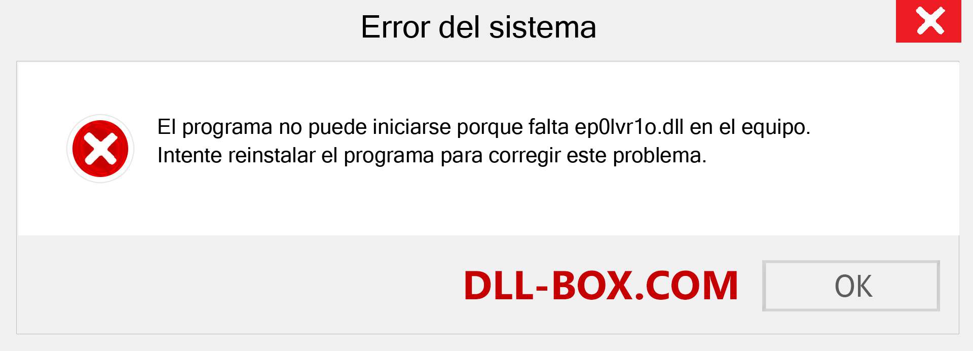 ¿Falta el archivo ep0lvr1o.dll ?. Descargar para Windows 7, 8, 10 - Corregir ep0lvr1o dll Missing Error en Windows, fotos, imágenes