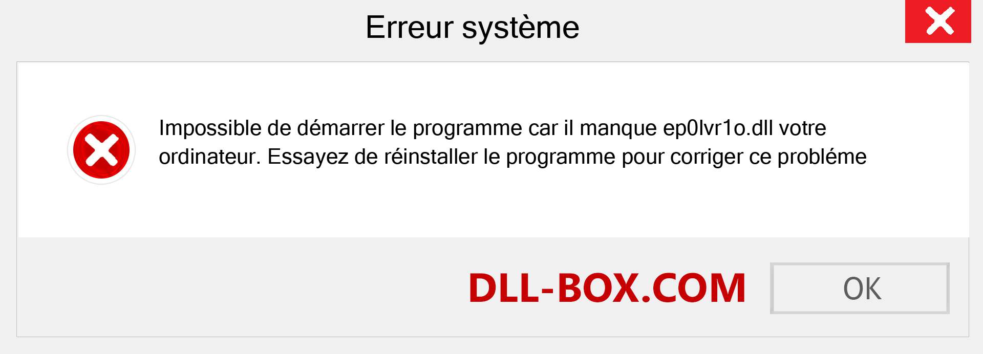 Le fichier ep0lvr1o.dll est manquant ?. Télécharger pour Windows 7, 8, 10 - Correction de l'erreur manquante ep0lvr1o dll sur Windows, photos, images